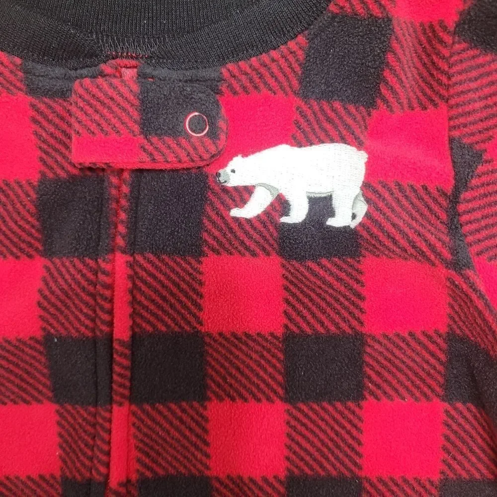 Carter red plaid footed pajama